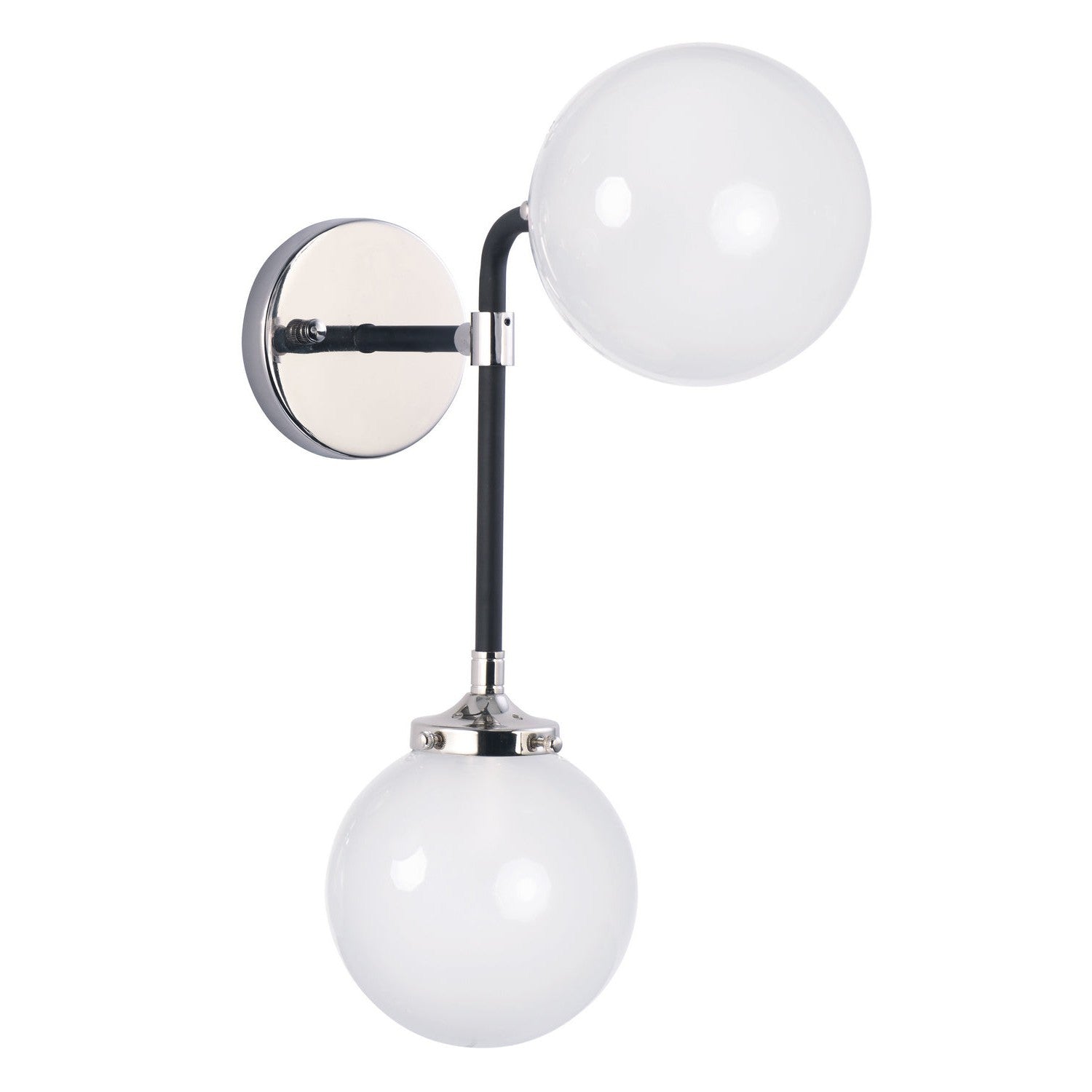 Maxim - 24722WTBKPN - Two Light Wall Sconce - Atom - Black / Polished Nickel