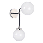 Maxim - 24722WTBKPN - Two Light Wall Sconce - Atom - Black / Polished Nickel