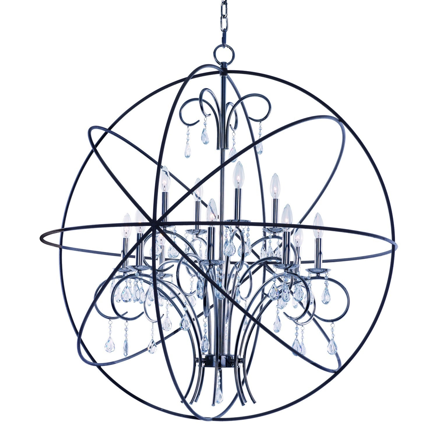 Maxim - 25147ARPN - 12 Light Pendant - Orbit - Anthracite / Polished Nickel
