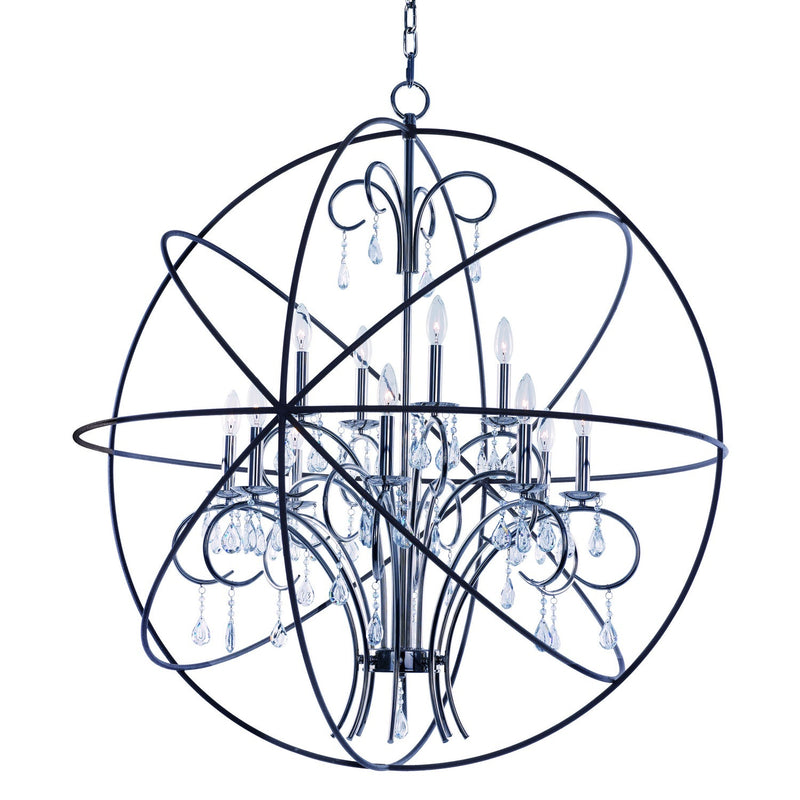Maxim - 25147ARPN - 12 Light Pendant - Orbit - Anthracite / Polished Nickel