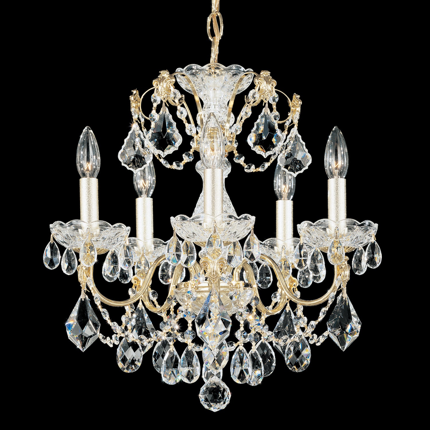 Schonbek - 1704-40 - Five Light Chandelier - Century - Polished Silver