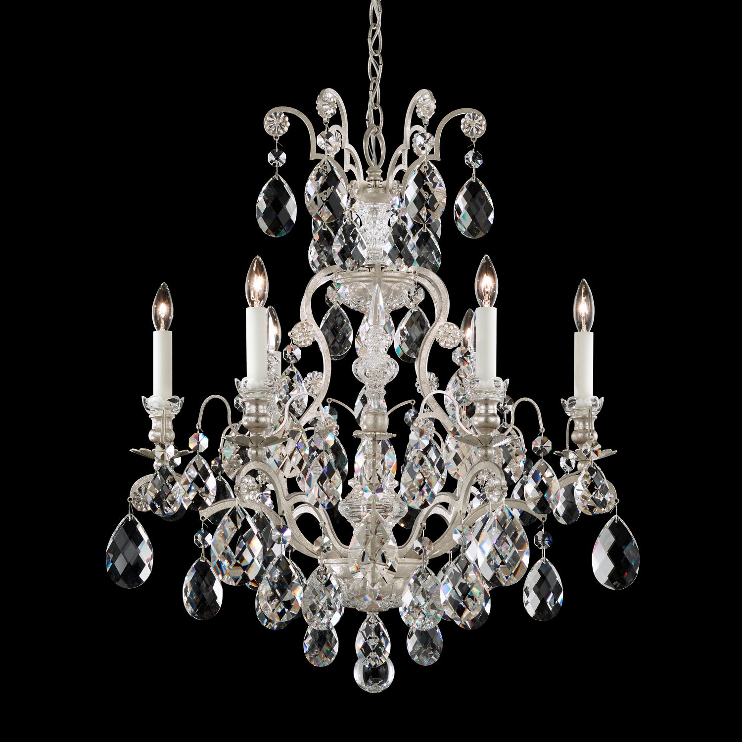 Schonbek - 3770-48 - Seven Light Chandelier - Renaissance - Antique Silver