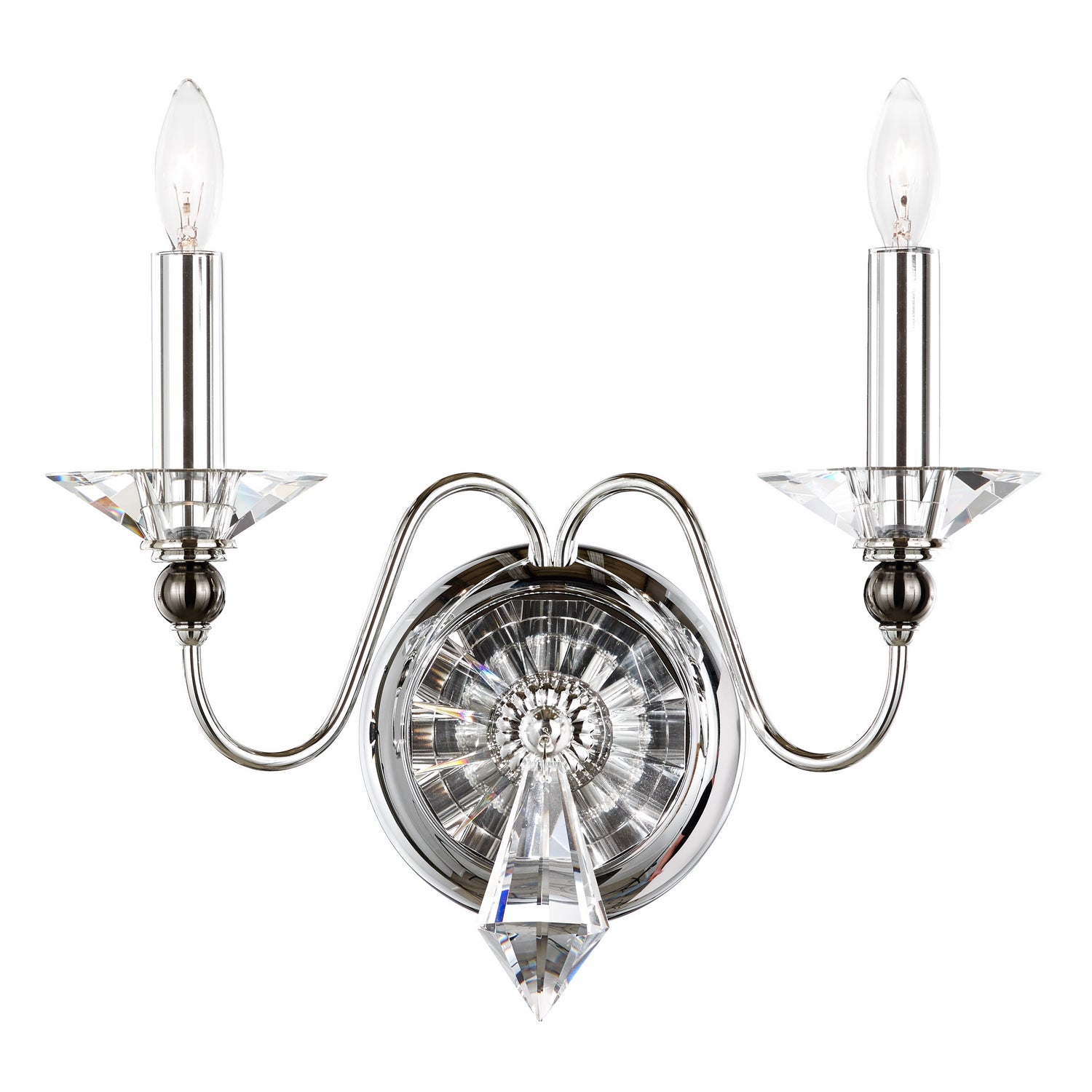 Schonbek - 9672-40CL - Two Light Wall Sconce - Jasmine - Polished Silver