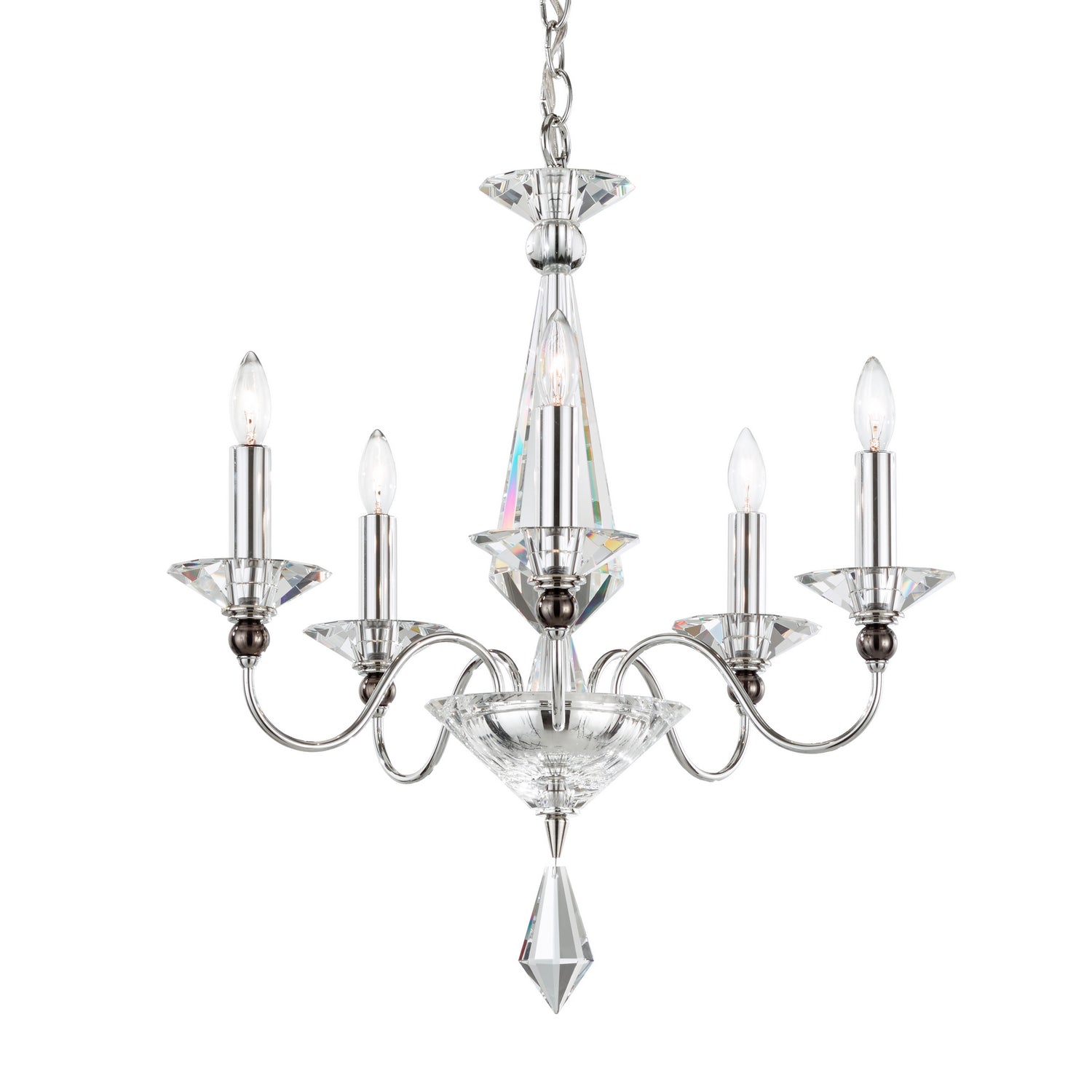 Schonbek - 9675-40CL - Five Light Chandelier - Jasmine - Polished Silver