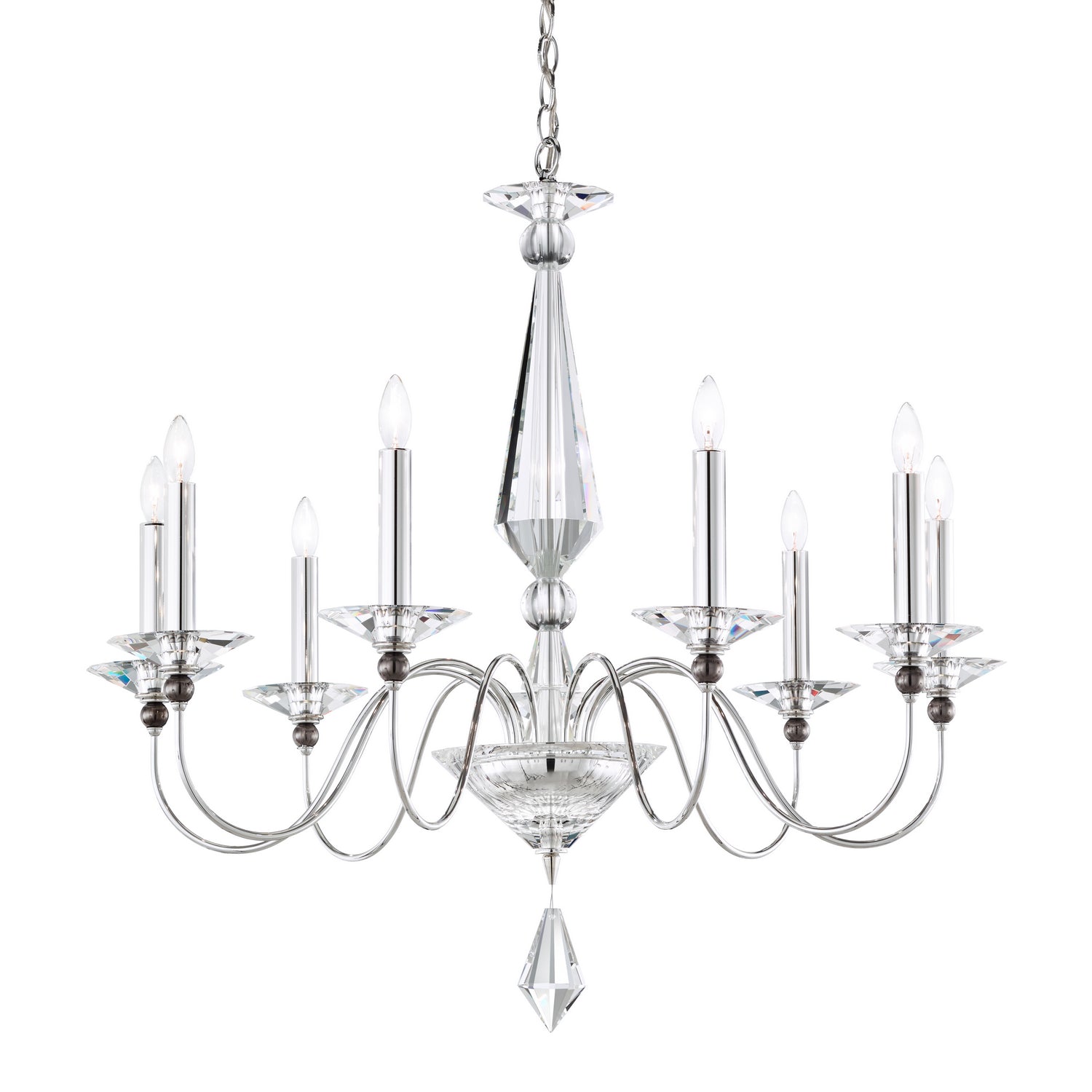 Schonbek - 9679-40CL - Nine Light Chandelier - Jasmine - Polished Silver