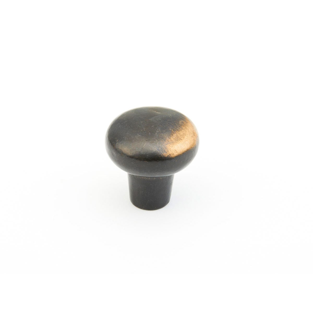 Mountain 1-1/4" Rustic Aged Round Solid Bronze Cabinet Knob - Made in Italy