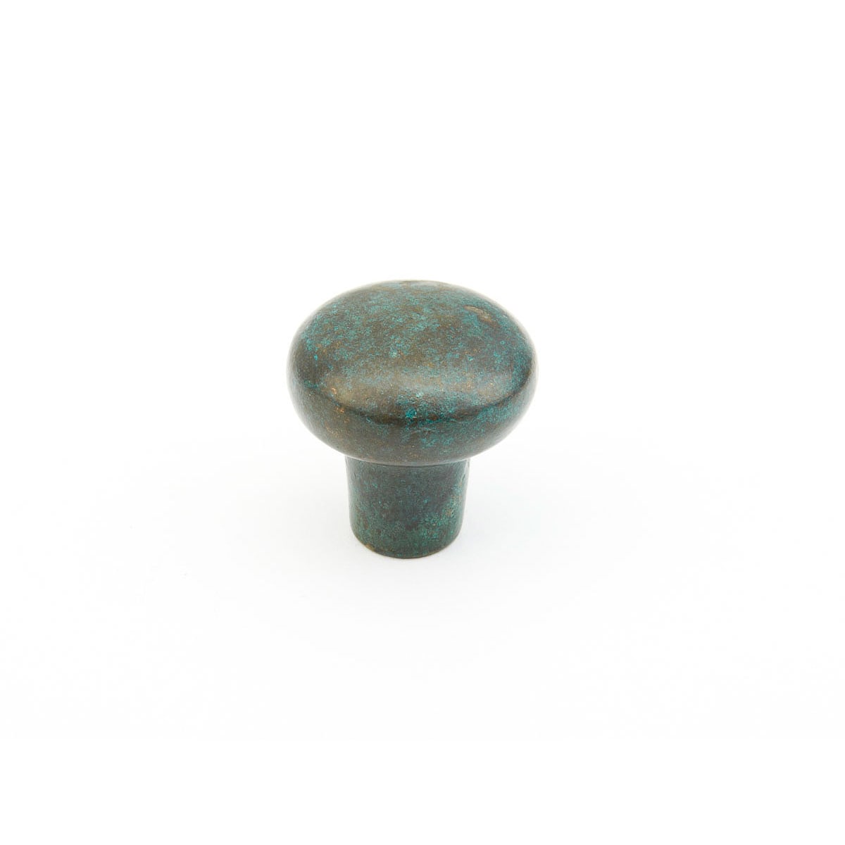 Mountain 1-1/4" Rustic Aged Round Solid Bronze Cabinet Knob - Made in Italy