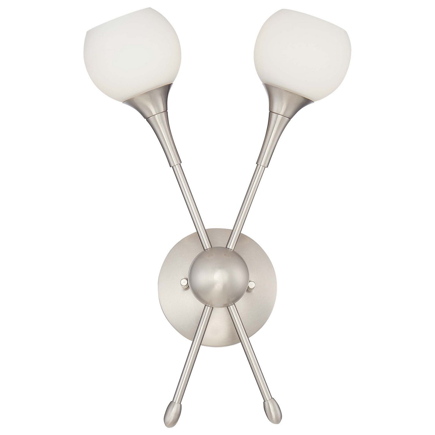 George Kovacs - P1802-084 - Two Light Wall Sconce - Pontil - Brushed Nickel