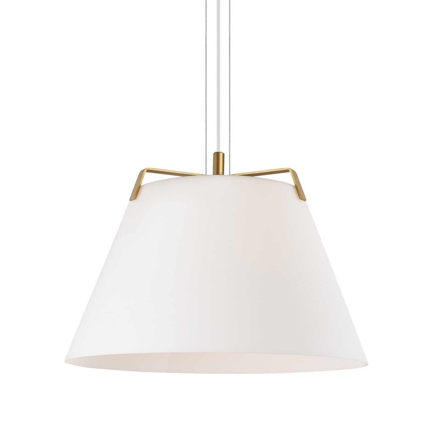 Visual Comfort Modern - 700TDDEVPWGW - One Light Pendant - Devin - Satin Gold/White