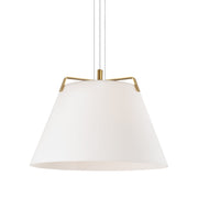 Visual Comfort Modern - 700TDDEVPWGW - One Light Pendant - Devin - Satin Gold/White