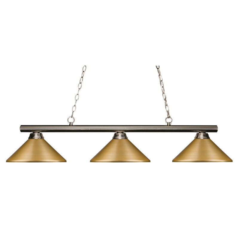 Z-Lite - 155-3BN-MSG - Three Light Billiard - Sharp Shooter - Brushed Nickel
