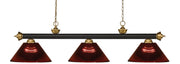 Z-Lite - 200-3BRZ+SG-ARBG - Three Light Billiard - Riviera - Bronze + Satin Gold