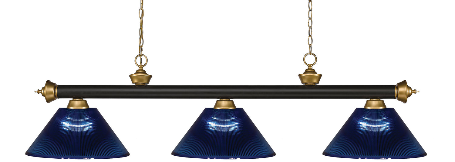 Z-Lite - 200-3BRZ+SG-ARDB - Three Light Billiard - Riviera - Bronze + Satin Gold