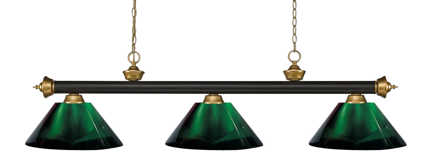 Z-Lite - 200-3BRZ+SG-ARG - Three Light Billiard - Riviera - Bronze + Satin Gold