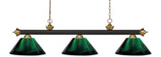 Z-Lite - 200-3BRZ+SG-ARG - Three Light Billiard - Riviera - Bronze + Satin Gold