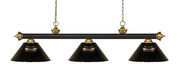 Z-Lite - 200-3BRZ+SG-ARS - Three Light Billiard - Riviera - Bronze + Satin Gold