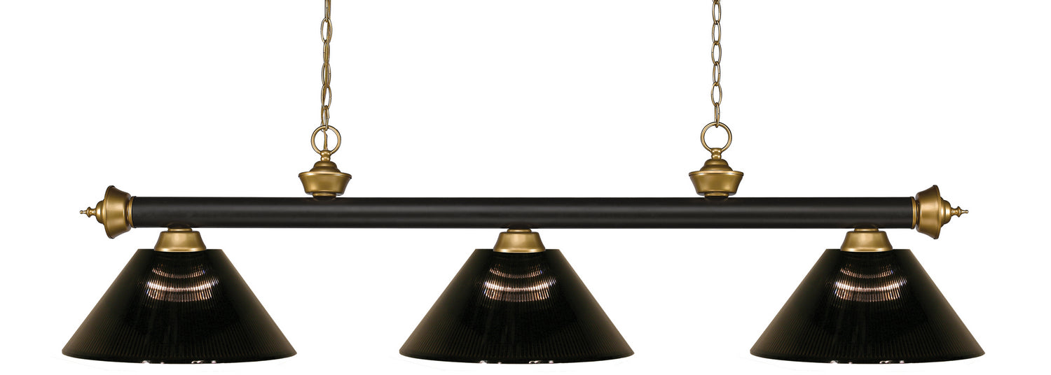 Z-Lite - 200-3BRZ+SG-ARS - Three Light Billiard - Riviera - Bronze + Satin Gold