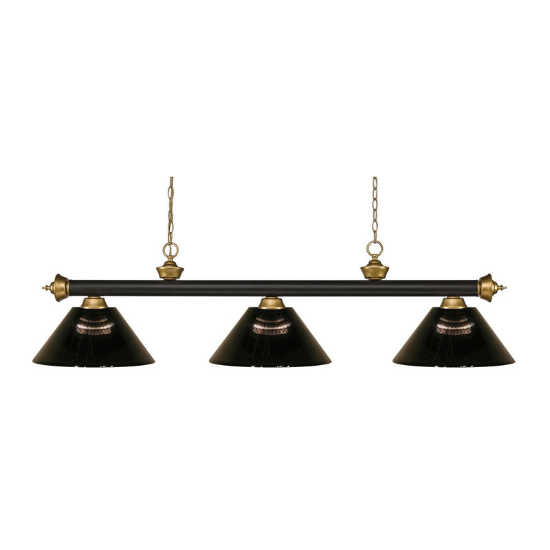 Z-Lite - 200-3BRZ+SG-ARS - Three Light Billiard - Riviera - Bronze + Satin Gold