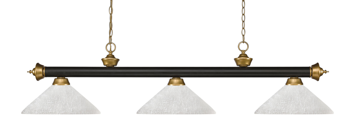 Z-Lite - 200-3BRZ+SG-AWL14 - Three Light Billiard - Riviera - Bronze + Satin Gold