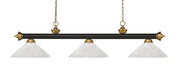 Z-Lite - 200-3BRZ+SG-AWL14 - Three Light Billiard - Riviera - Bronze + Satin Gold
