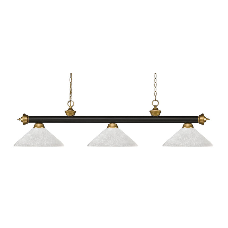 Z-Lite - 200-3BRZ+SG-AWL14 - Three Light Billiard - Riviera - Bronze + Satin Gold