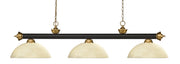 Z-Lite - 200-3BRZ+SG-DGM14 - Three Light Billiard - Riviera - Bronze + Satin Gold