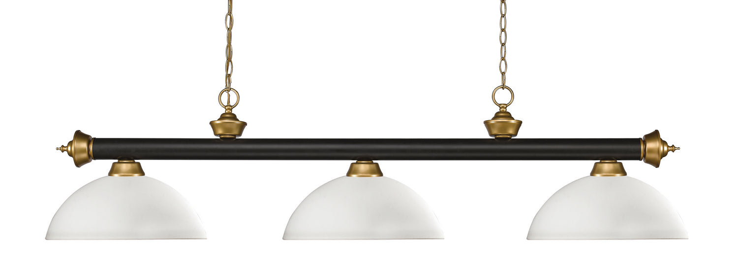 Z-Lite - 200-3BRZ+SG-DMO14 - Three Light Billiard - Riviera - Bronze + Satin Gold