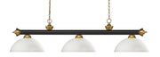 Z-Lite - 200-3BRZ+SG-DMO14 - Three Light Billiard - Riviera - Bronze + Satin Gold