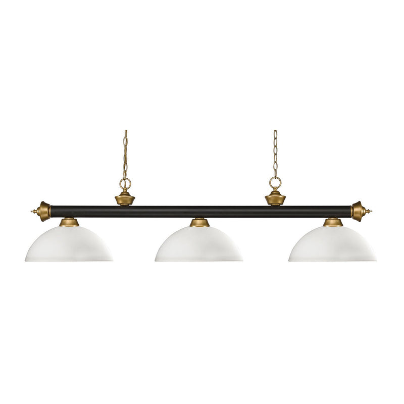 Z-Lite - 200-3BRZ+SG-DMO14 - Three Light Billiard - Riviera - Bronze + Satin Gold
