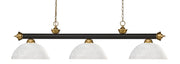 Z-Lite - 200-3BRZ+SG-DWL14 - Three Light Billiard - Riviera - Bronze + Satin Gold