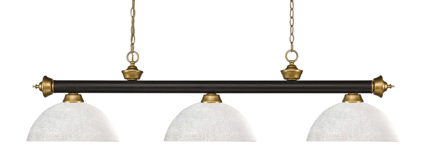 Z-Lite - 200-3BRZ+SG-DWL14 - Three Light Billiard - Riviera - Bronze + Satin Gold