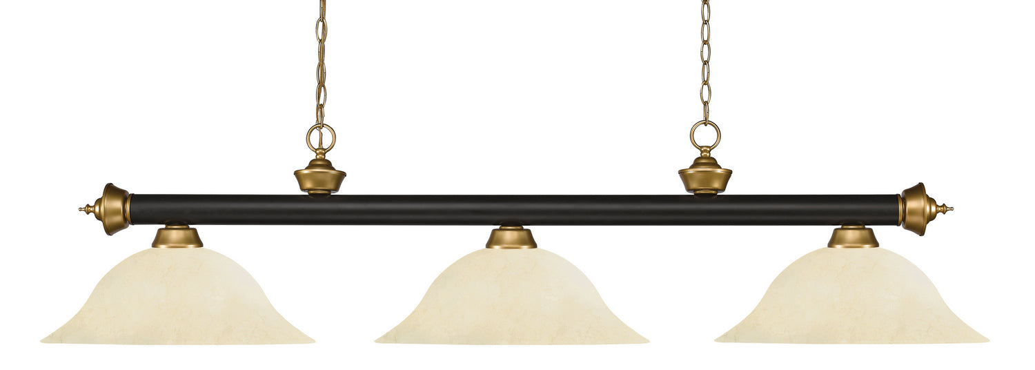 Z-Lite - 200-3BRZ+SG-GM16 - Three Light Billiard - Riviera - Bronze + Satin Gold