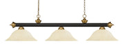 Z-Lite - 200-3BRZ+SG-GM16 - Three Light Billiard - Riviera - Bronze + Satin Gold