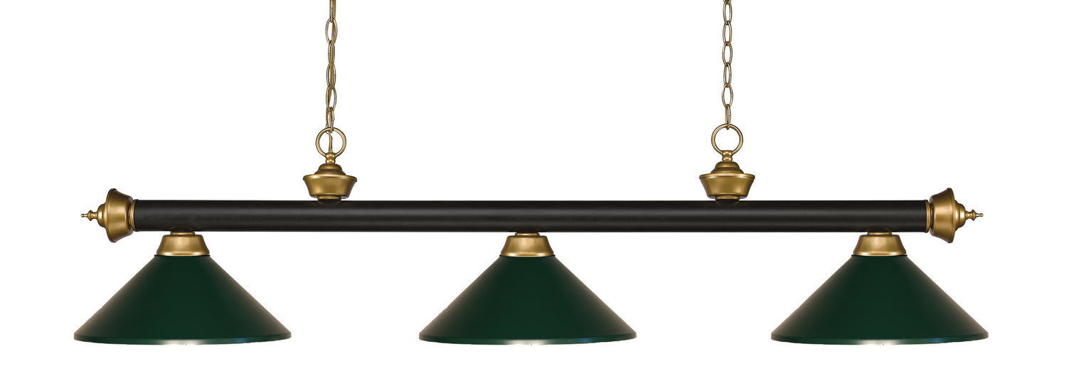 Z-Lite - 200-3BRZ+SG-MDG - Three Light Billiard - Riviera - Bronze + Satin Gold