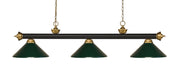 Z-Lite - 200-3BRZ+SG-MDG - Three Light Billiard - Riviera - Bronze + Satin Gold