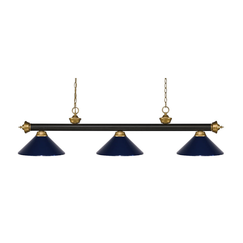 Z-Lite - 200-3BRZ+SG-MNB - Three Light Billiard - Riviera - Bronze + Satin Gold