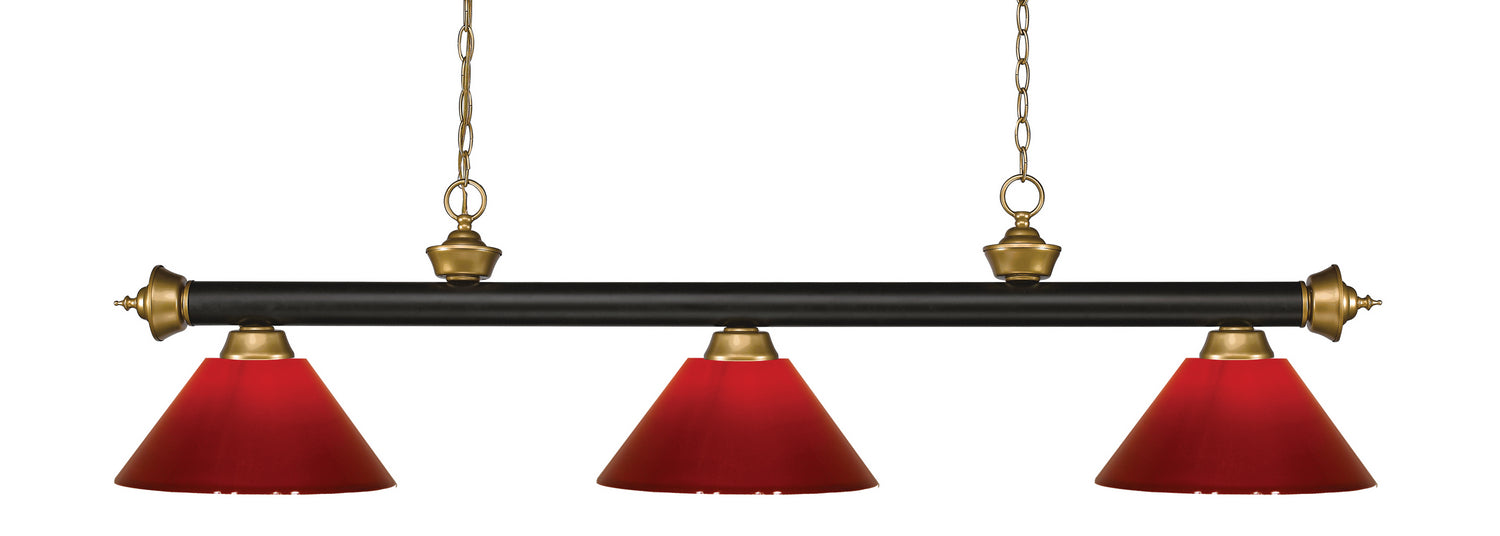 Z-Lite - 200-3BRZ+SG-PRD - Three Light Billiard - Riviera - Bronze + Satin Gold