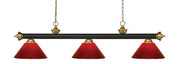 Z-Lite - 200-3BRZ+SG-PRD - Three Light Billiard - Riviera - Bronze + Satin Gold
