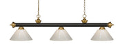 Z-Lite - 200-3BRZ+SG-PWH - Three Light Billiard - Riviera - Bronze + Satin Gold
