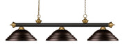 Z-Lite - 200-3BRZ+SG-SBRZ - Three Light Billiard - Riviera - Bronze + Satin Gold
