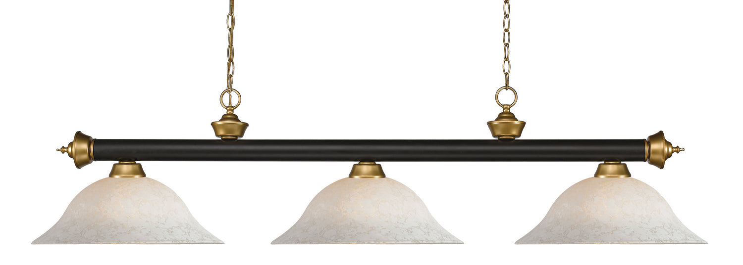 Z-Lite - 200-3BRZ+SG-WM16 - Three Light Billiard - Riviera - Bronze + Satin Gold