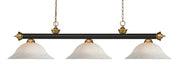 Z-Lite - 200-3BRZ+SG-WM16 - Three Light Billiard - Riviera - Bronze + Satin Gold