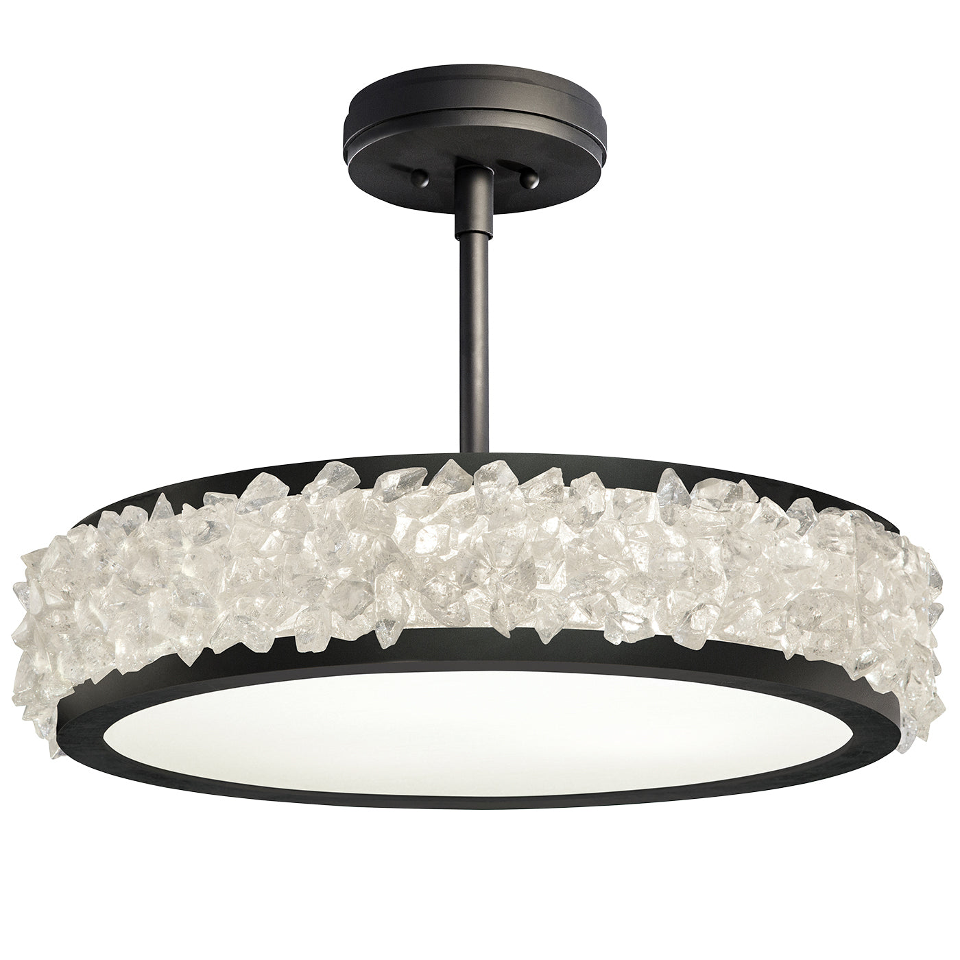 Fine Art Handcrafted Lighting - 879940-2ST - Three Light Semi-Flush Mount - Arctic Halo - Black