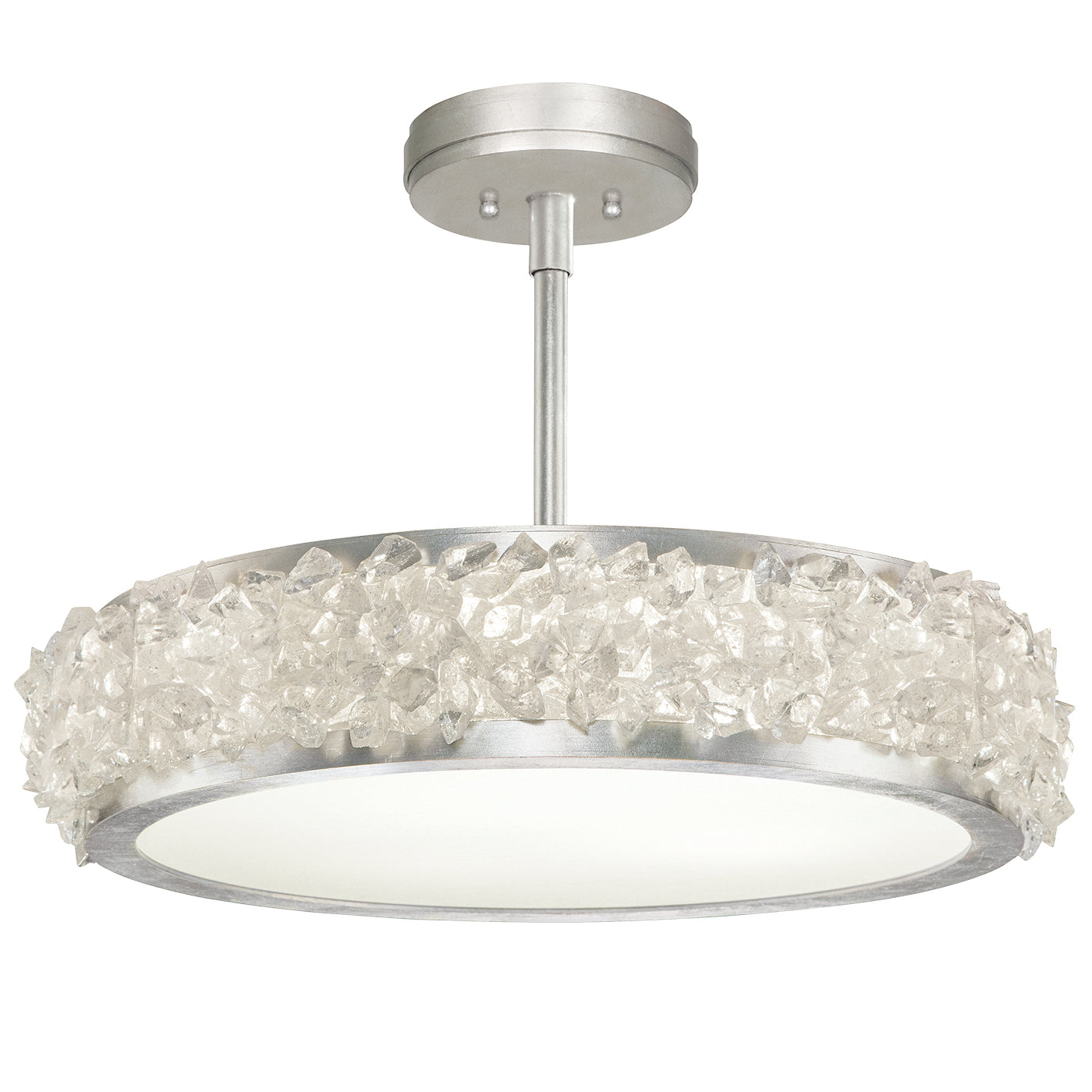 Fine Art Handcrafted Lighting - 879940ST - Three Light Semi-Flush Mount - Arctic Halo - Silver