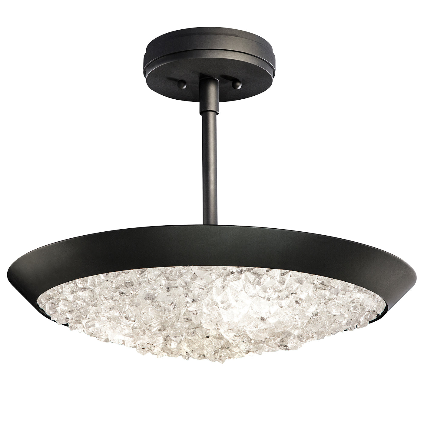 Fine Art Handcrafted Lighting - 880040-2ST - Three Light Semi-Flush Mount - Arctic Halo - Black