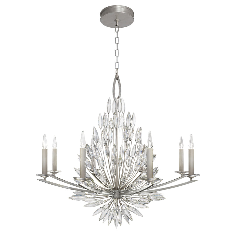 Fine Art Handcrafted Lighting - 881240ST - Eight Light Chandelier - Lily Buds - Silver