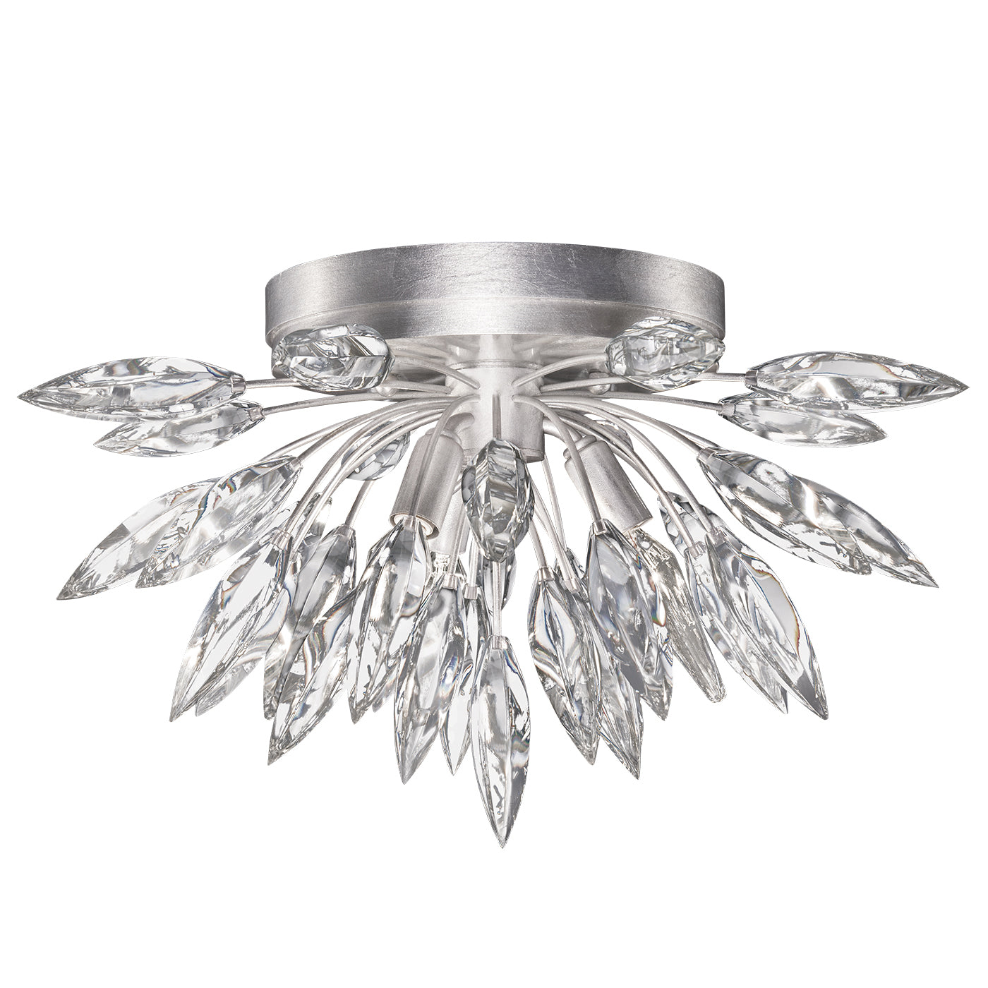 Fine Art Handcrafted Lighting - 881440ST - Three Light Flush Mount - Lily Buds - Silver