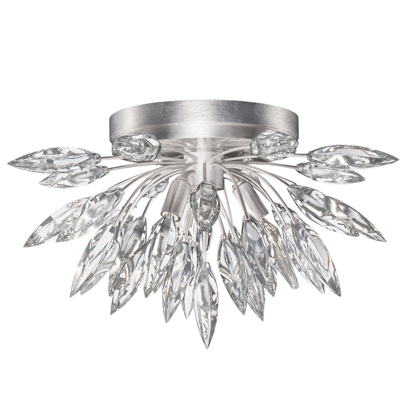 Fine Art Handcrafted Lighting - 881440ST - Three Light Flush Mount - Lily Buds - Silver