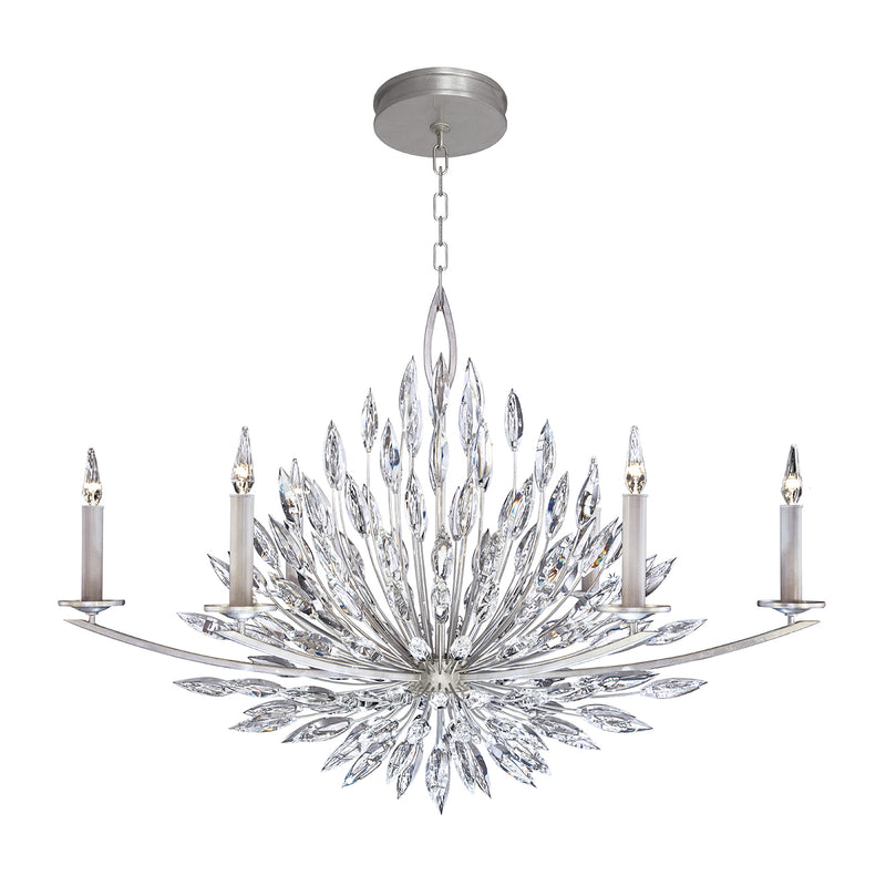 Fine Art Handcrafted Lighting - 883240ST - Six Light Chandelier - Lily Buds - Silver