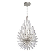 Fine Art Handcrafted Lighting - 883840ST - Seven Light Pendant - Lily Buds - Silver